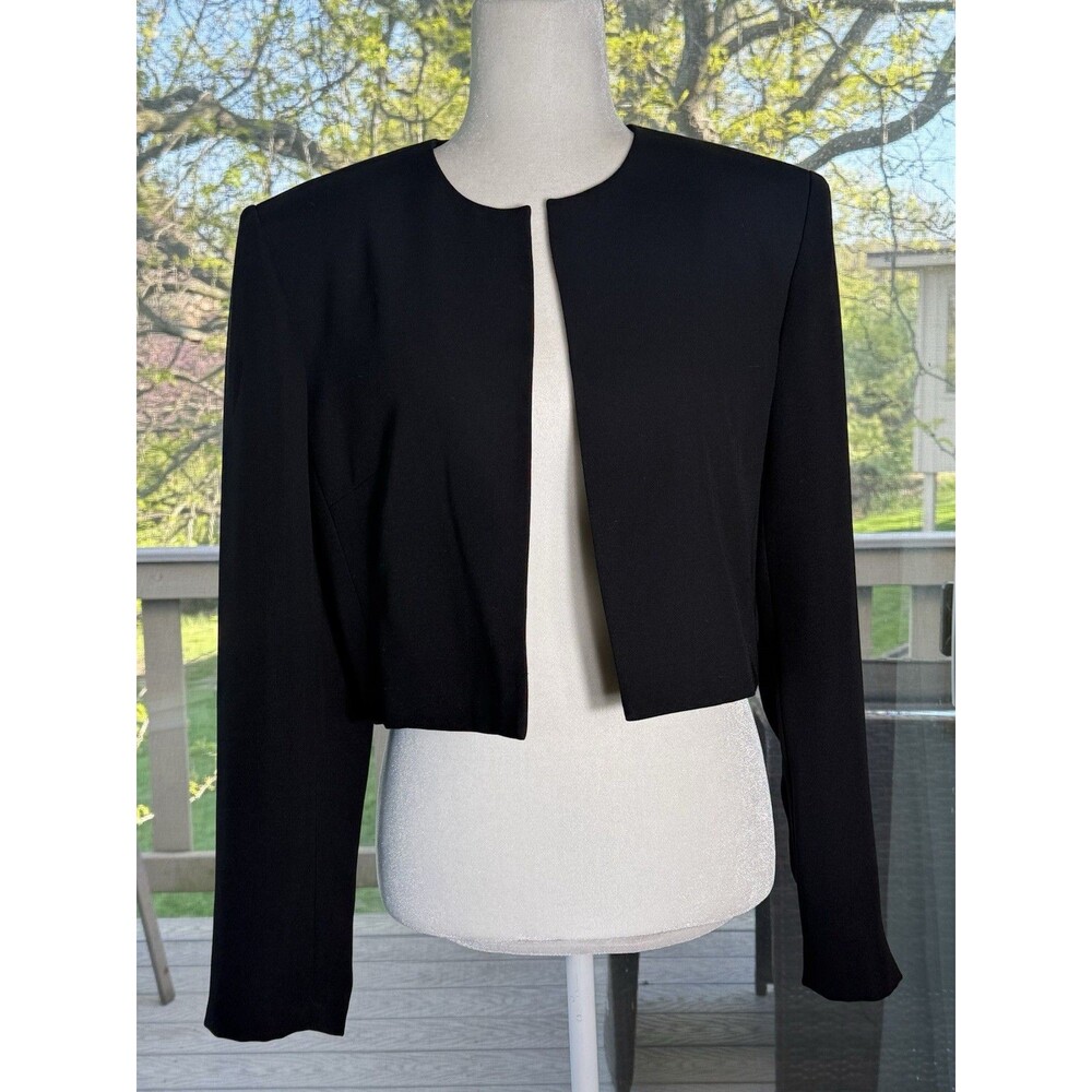 Liz Claiborne Cropped Bolero Jacket Blaze Long Sleeve Open 12P Capsule Formal